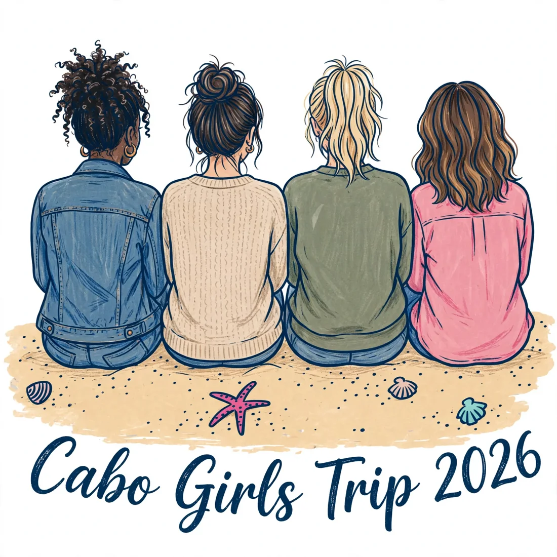 Friends on the sand example: Cabo Girls Trip 2026
