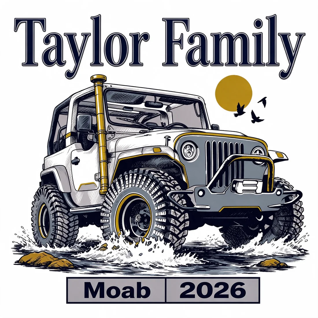 Jeep splash example: Taylor Family · Moab 2026
