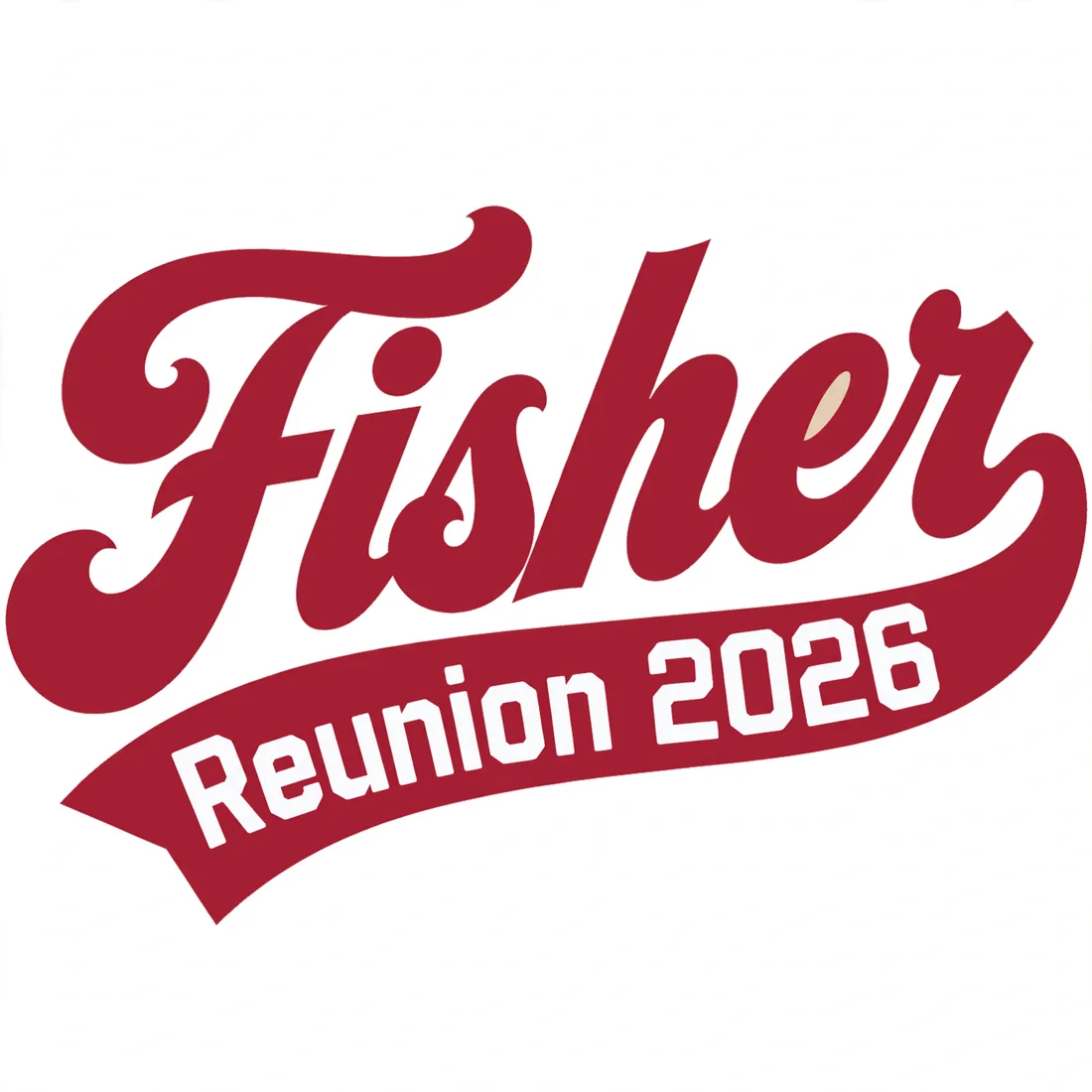 Swash script example: Fisher · Reunion 2026